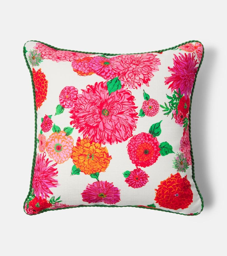 la doublej bright blooms floral cushion