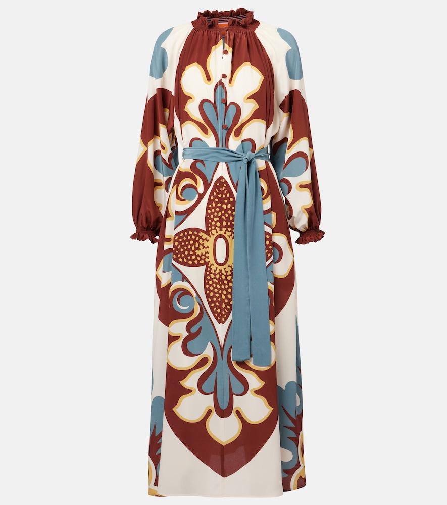 la doublej cerere silk crêpe de chine midi dress