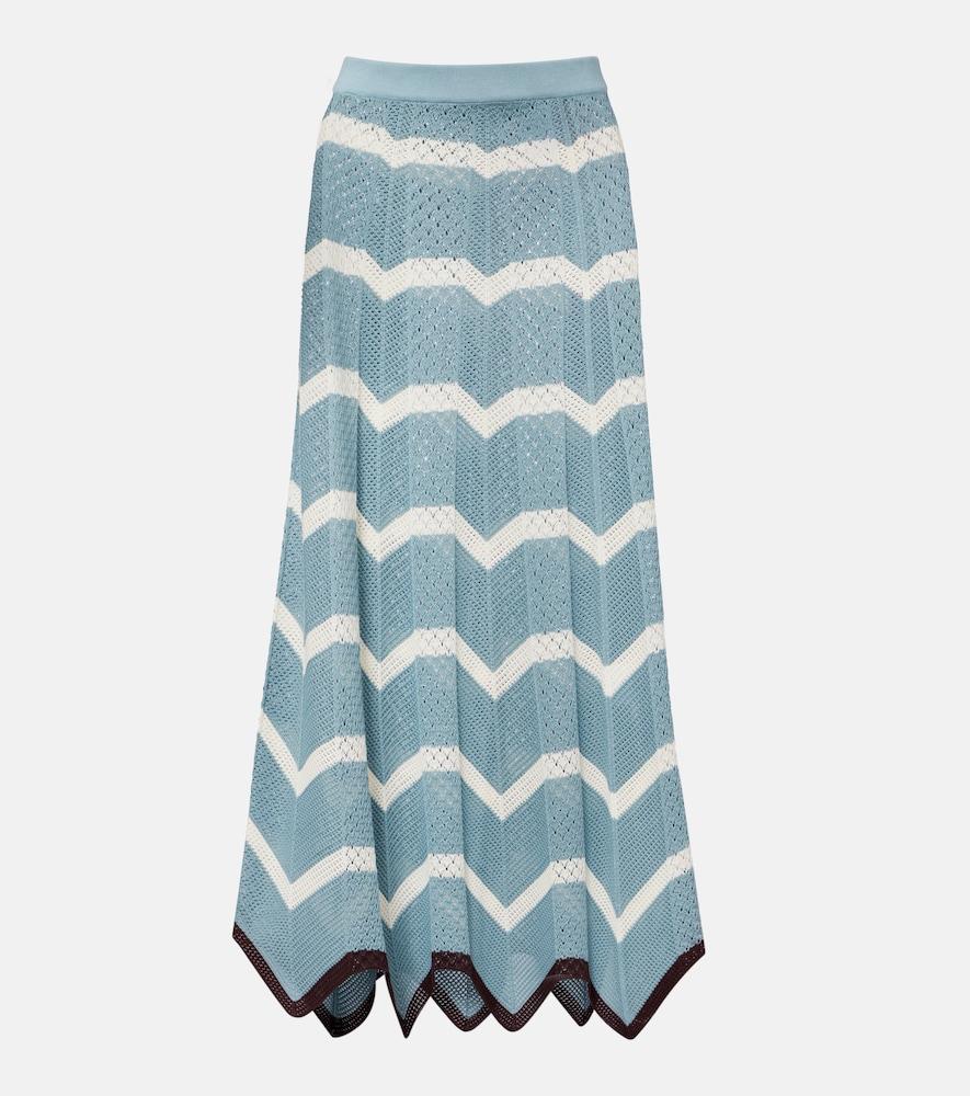 la doublej chevron crochet cotton midi skirt