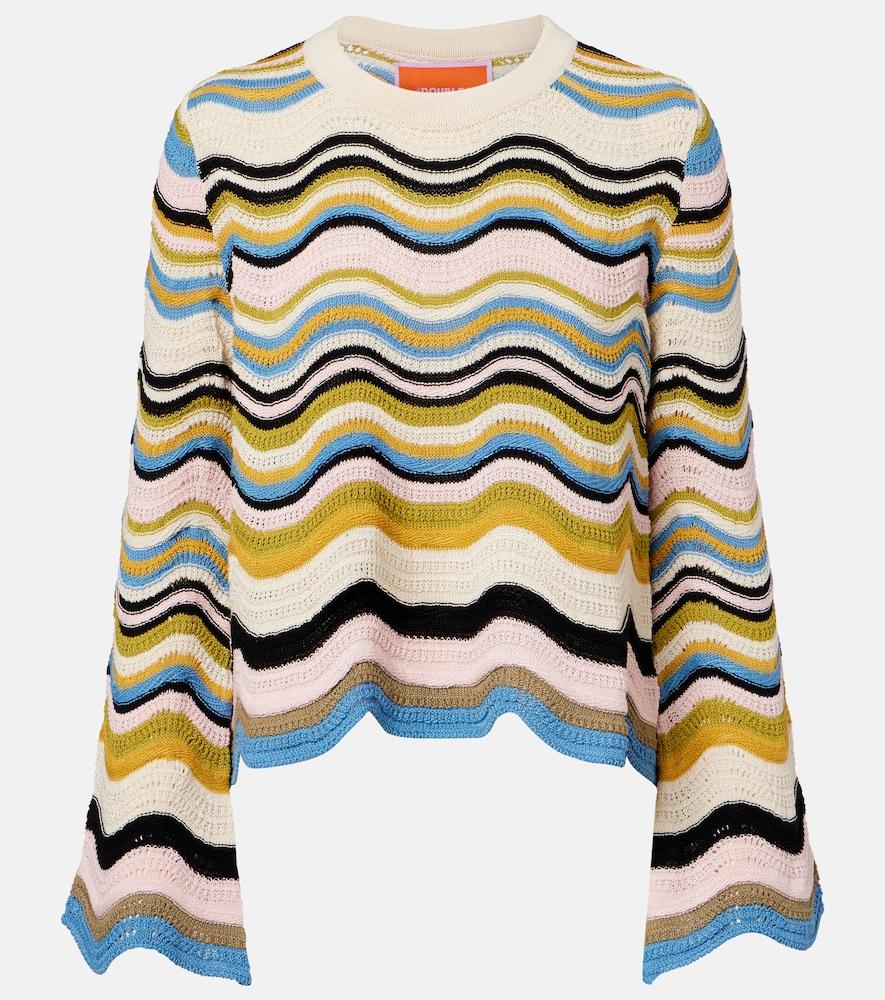 la doublej chevron crochet cotton sweater