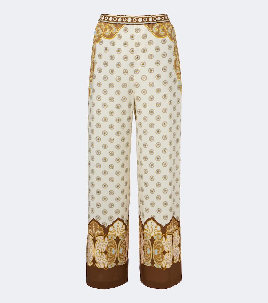 la doublej club printed wide-leg pants
