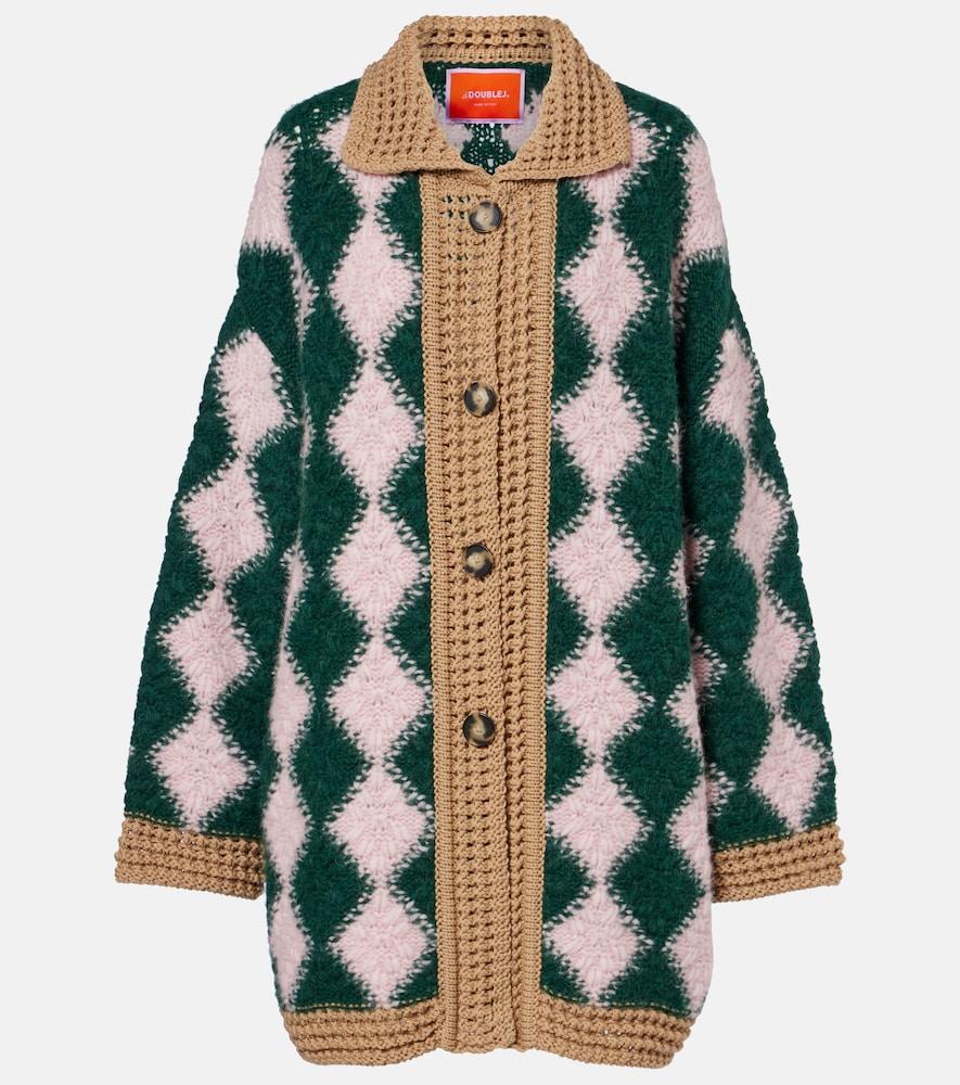 la doublej crochet wool-blend cardigan