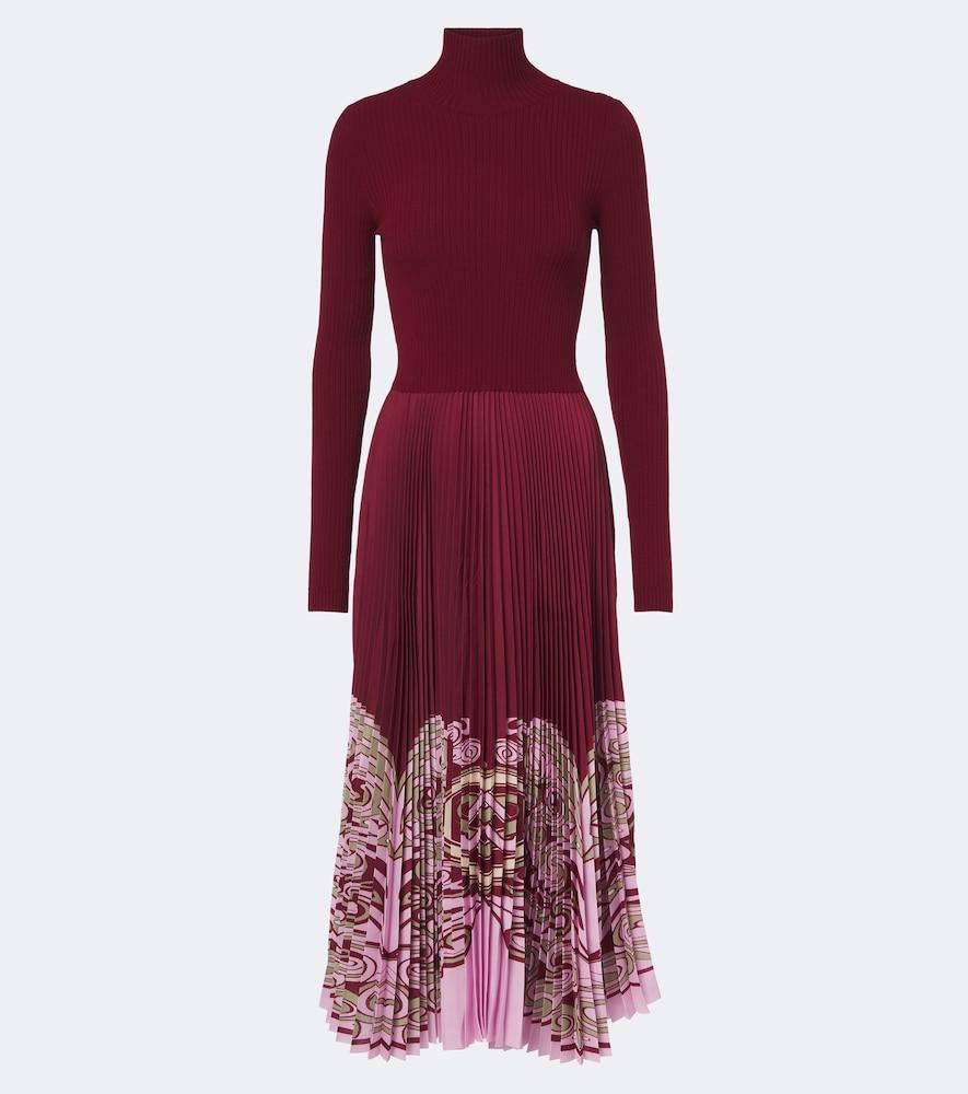 la doublej kells pleated turtleneck maxi dress