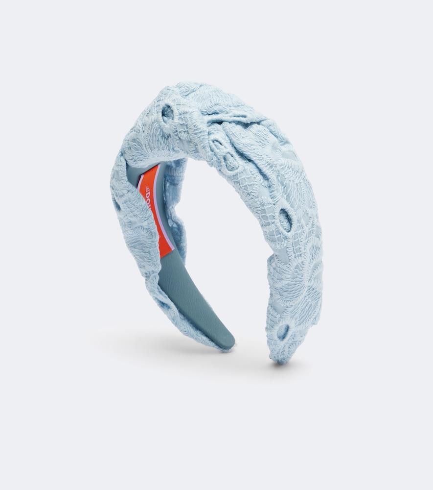 la doublej knotted printed cotton headband