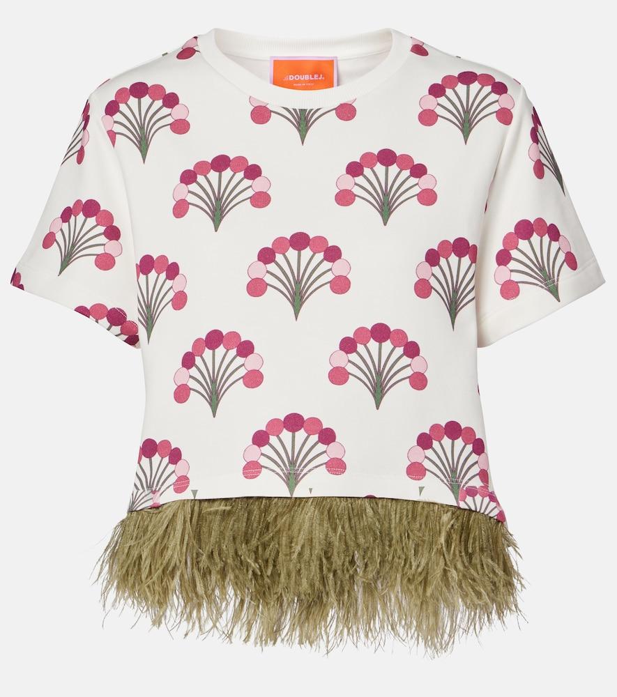 la doublej la scala printed cotton jersey t-shirt