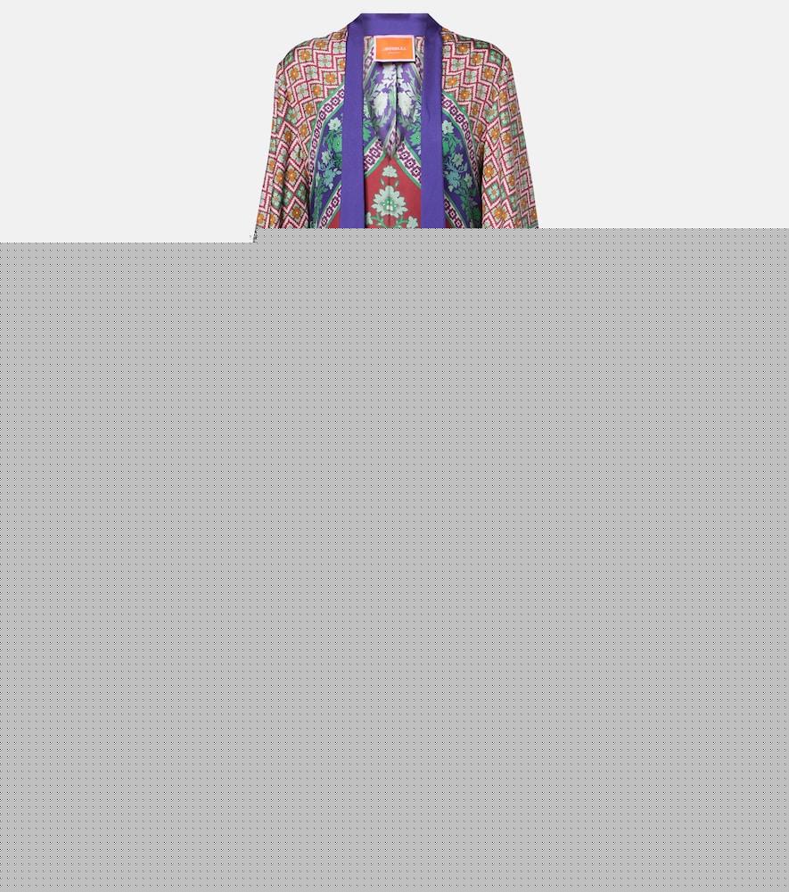 la doublej magnifico printed silk maxi dress