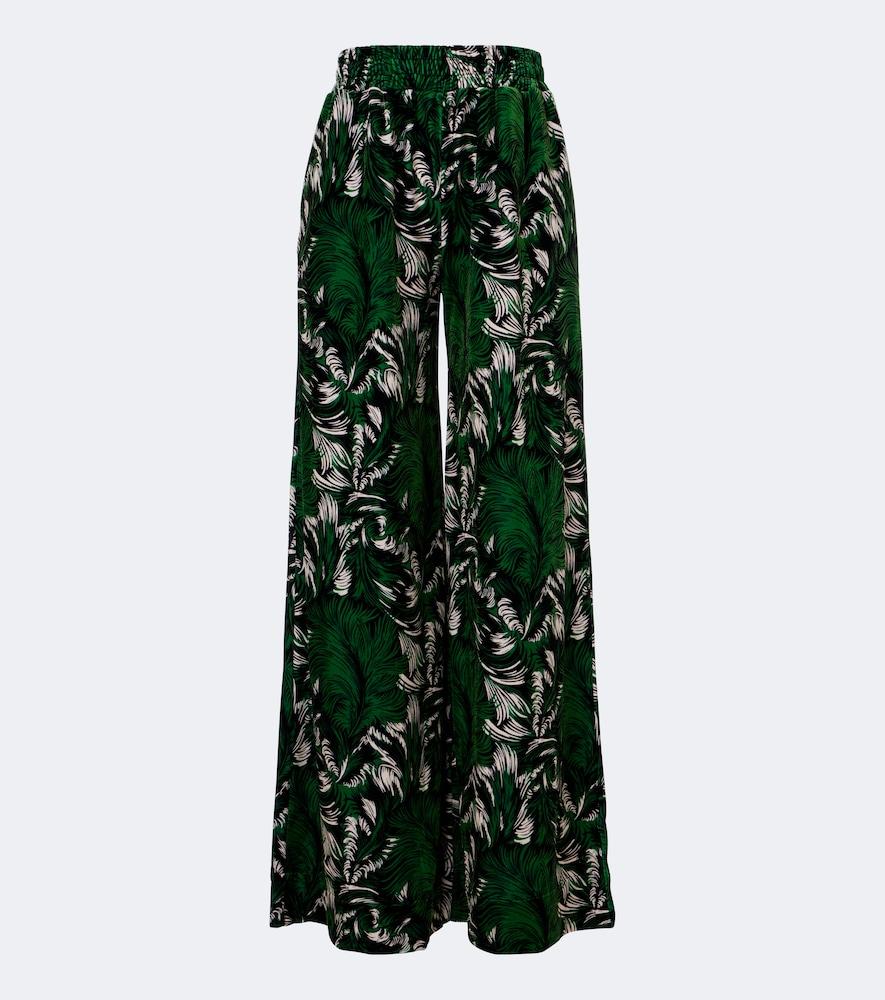 la doublej printed jersey palazzo pants