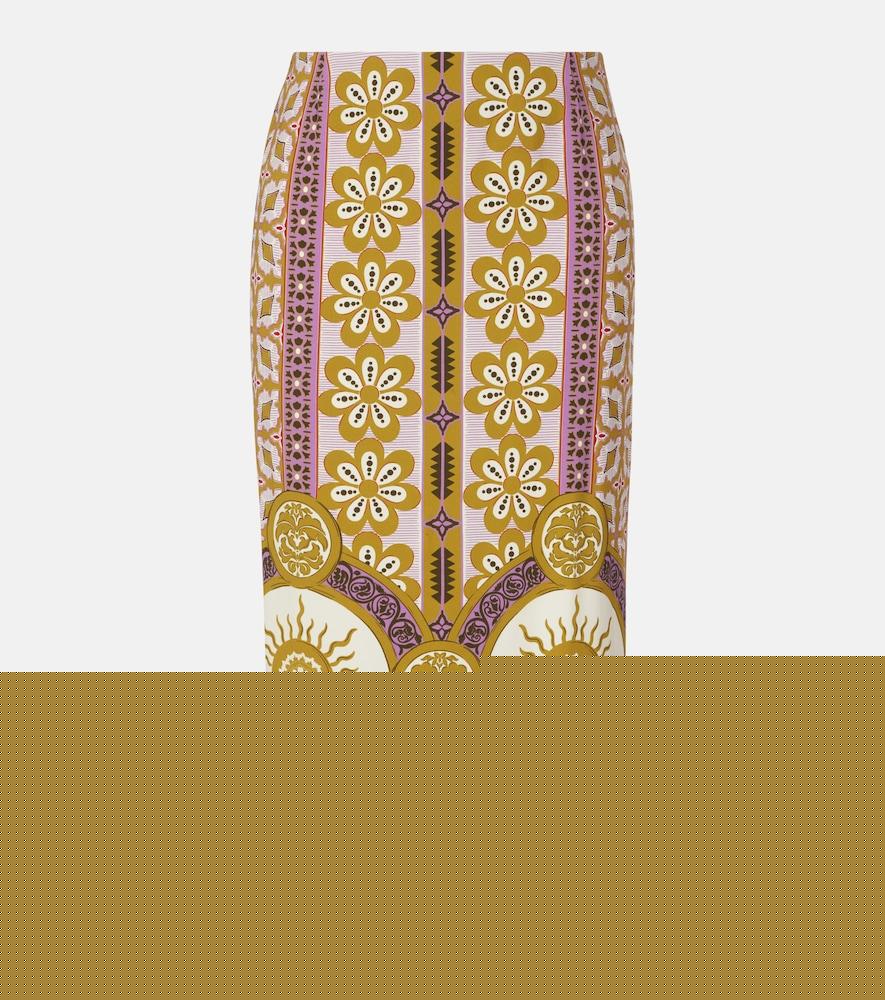 la doublej printed pencil skirt