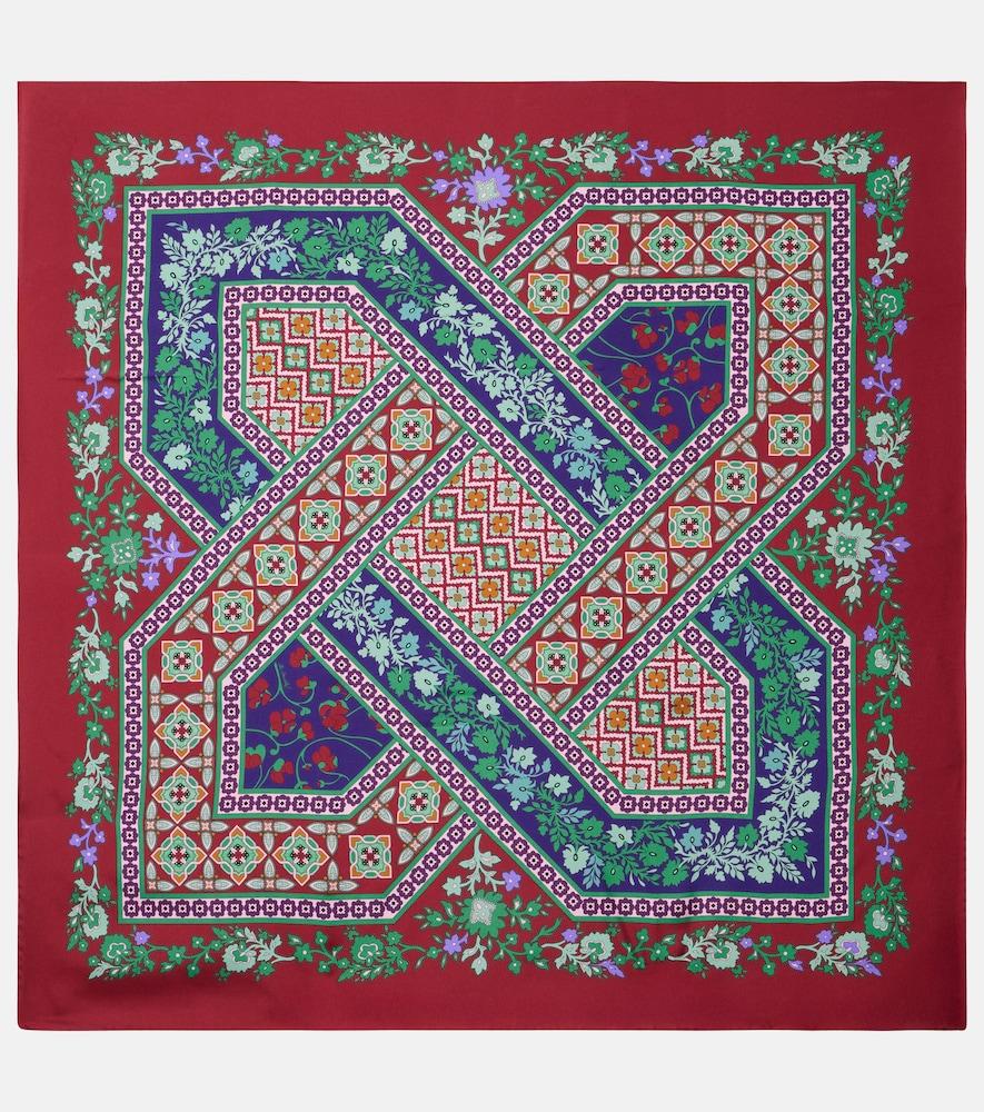 la doublej printed silk twill scarf