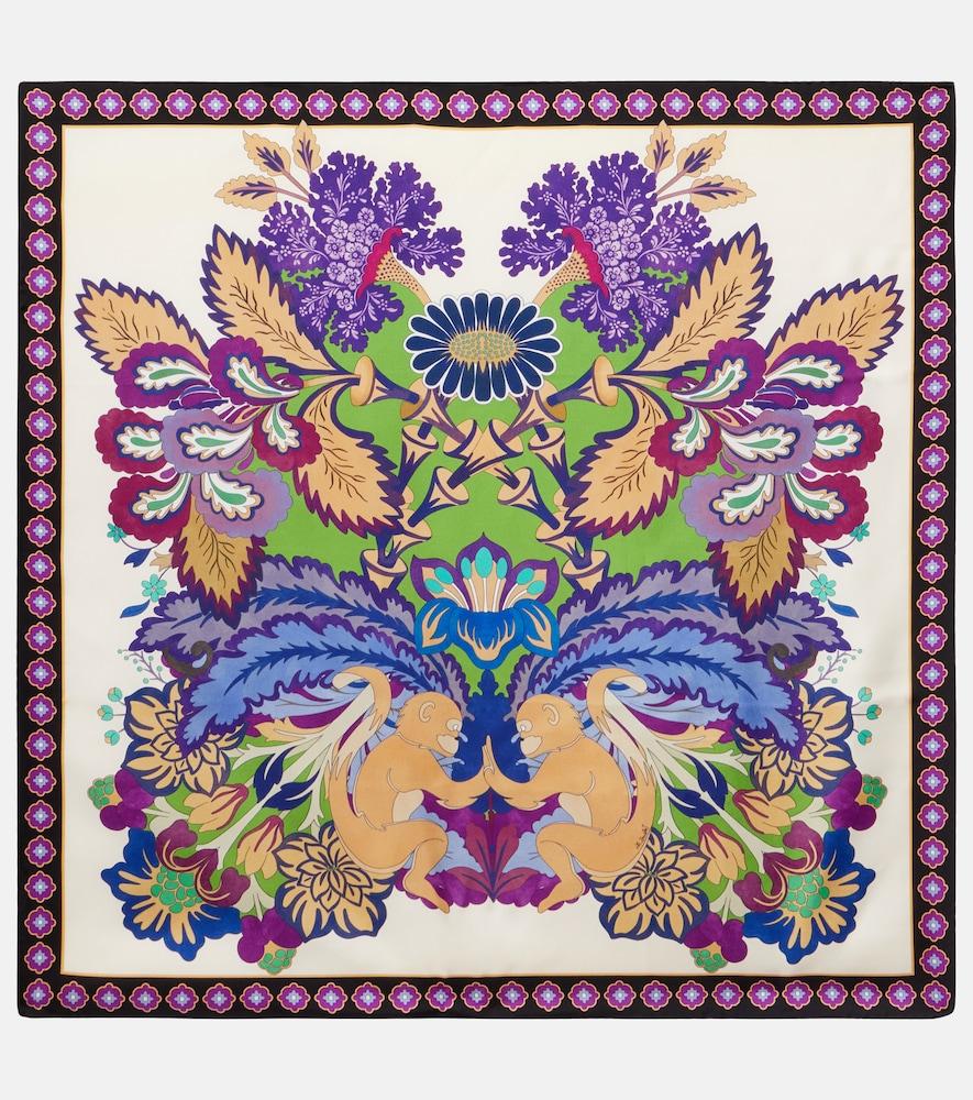 la doublej printed silk twill scarf