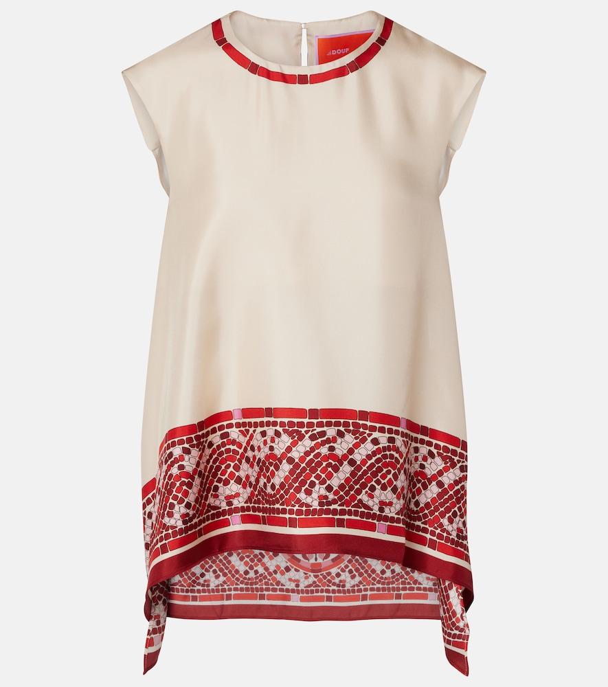 la doublej san carlo printed silk twill top