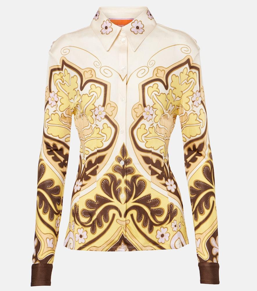 la doublej spells placée printed shirt