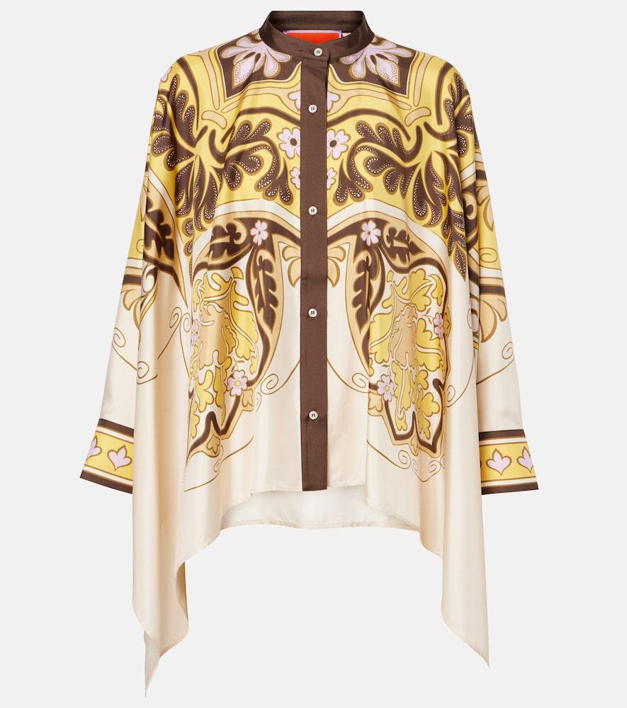 la doublej spells placée silk shirt