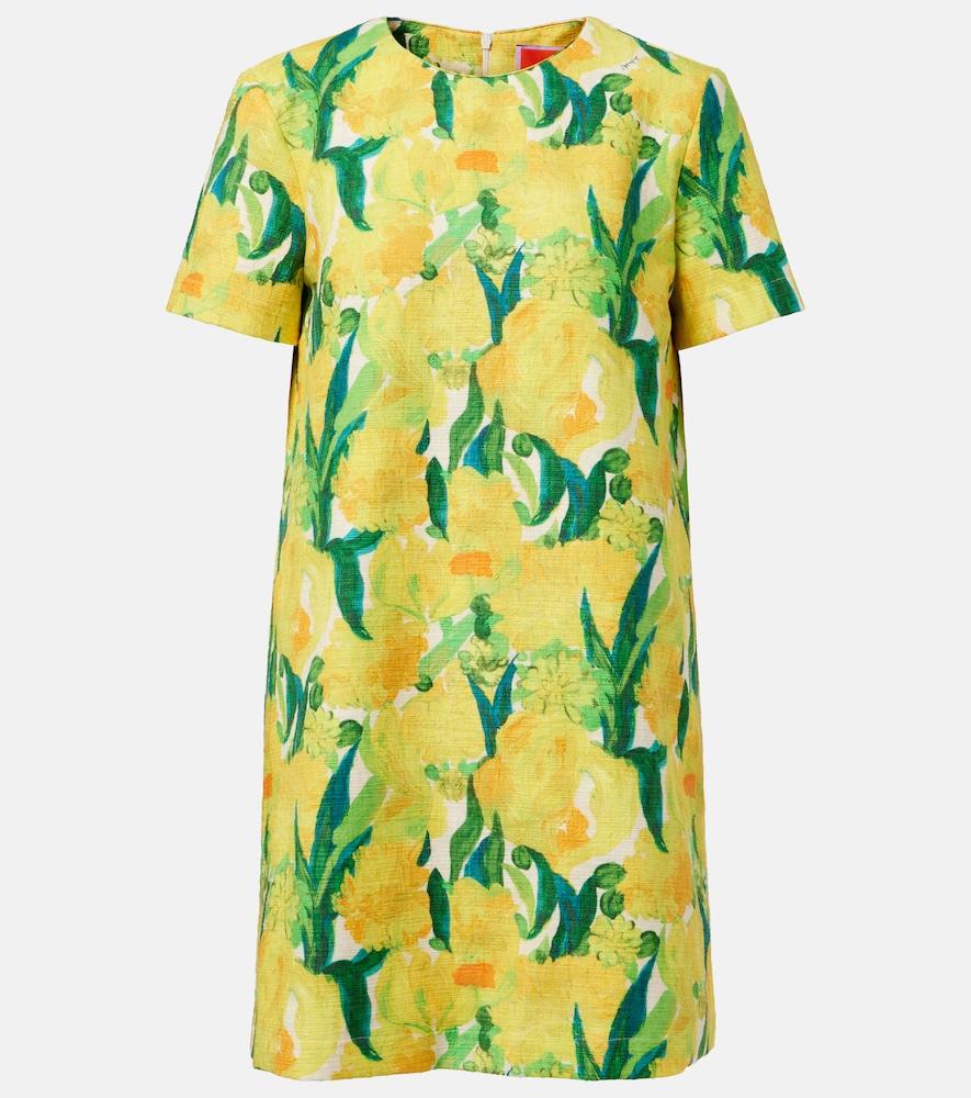 la doublej swing printed cotton minidress
