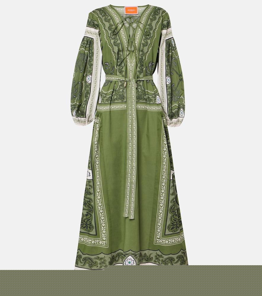 la doublej viviana printed cotton muslin maxi dress