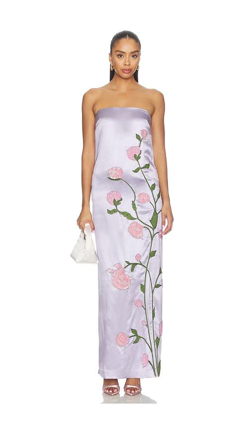 la fuori whispering tapestry dress in purple. - size l (also in xs, s, xl)