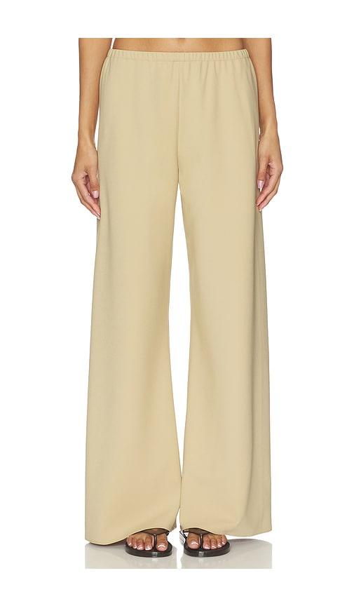 la ligne crepe colby pants in beige. - size l (also in s, xl, xs)