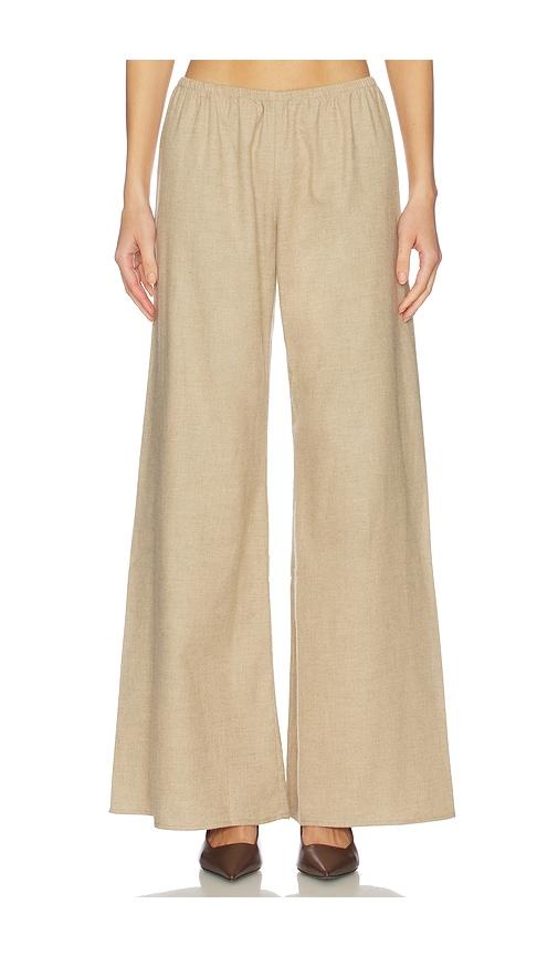 la ligne flannel colby pant in tan. - size l (also in xxs, m, xl)