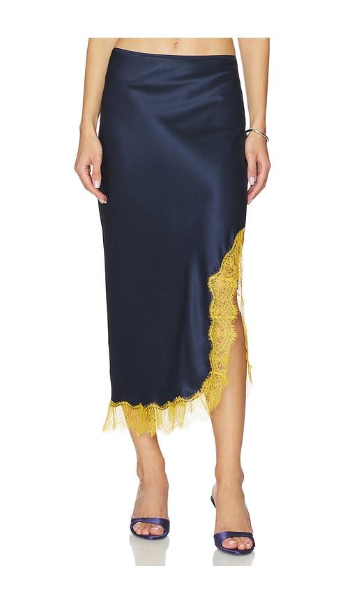 la ligne lace slip skirt in navy. - size l (also in s)