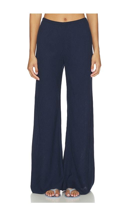 la ligne linen colby pant in navy. - size l (also in s, xxs, m, xl)
