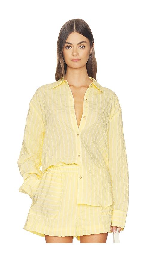la ligne oversized button down shirt in lemon. - size m (also in s)