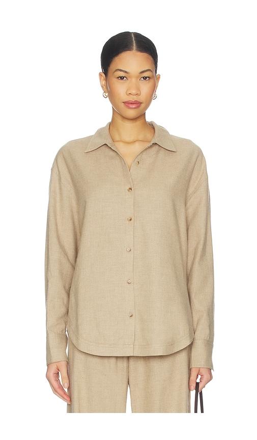 la ligne oversized flannel shirt in brown. - size l (also in s, m, xl)
