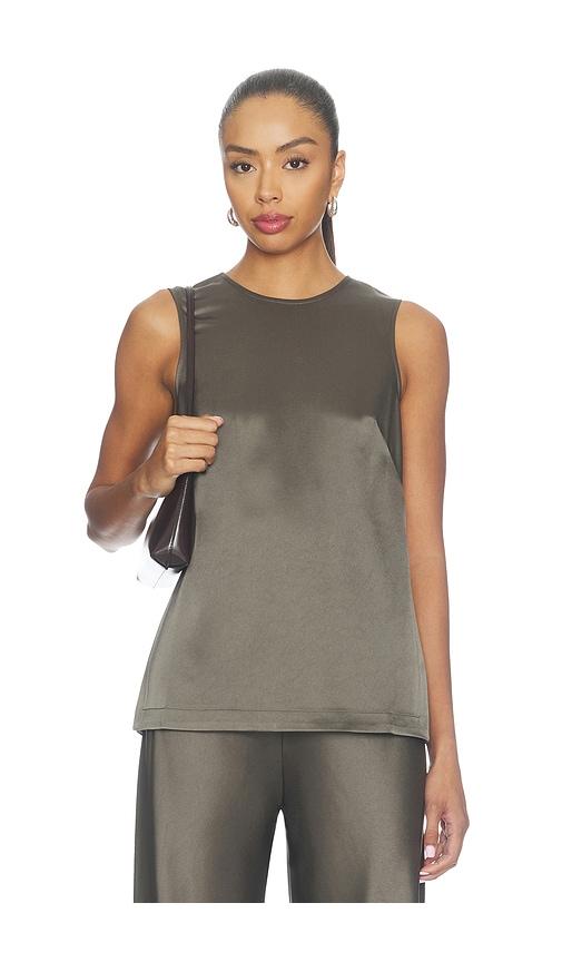 la ligne satin maxime top in taupe. - size m (also in s)