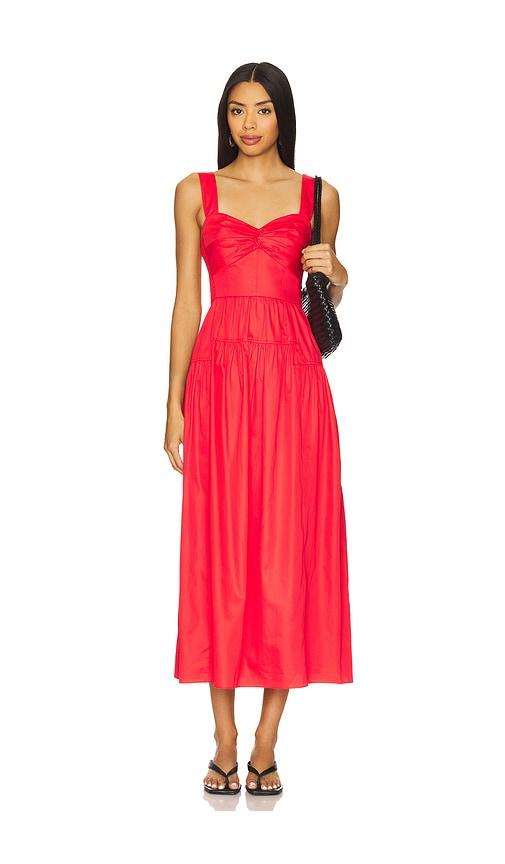 la ligne solid poplin dress in red. - size s (also in xl)