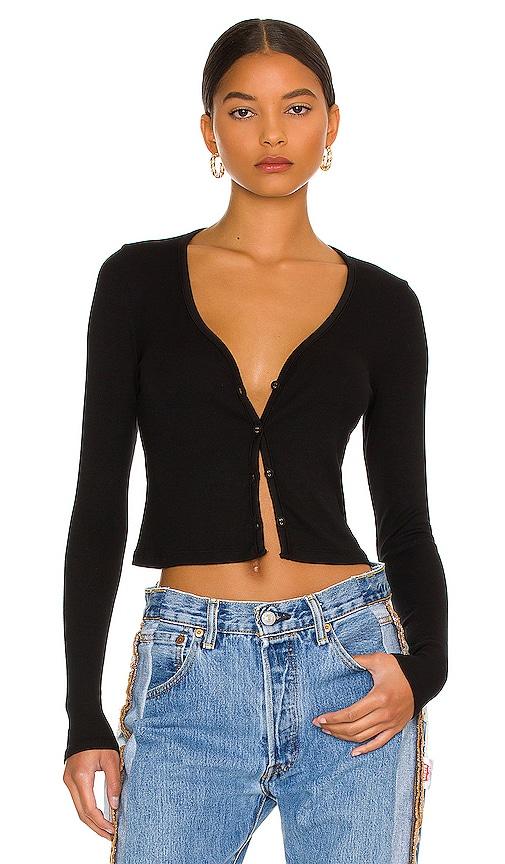 la made sweet v cardi in black. - size l (also in xl, xs)