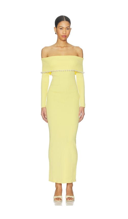 la porte anya foldover dress in yellow. - size m (also in xs)