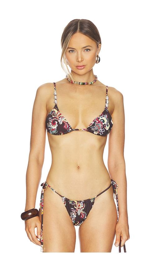 la porte kendall bikini top in brown. - size l (also in xs, m, xl)