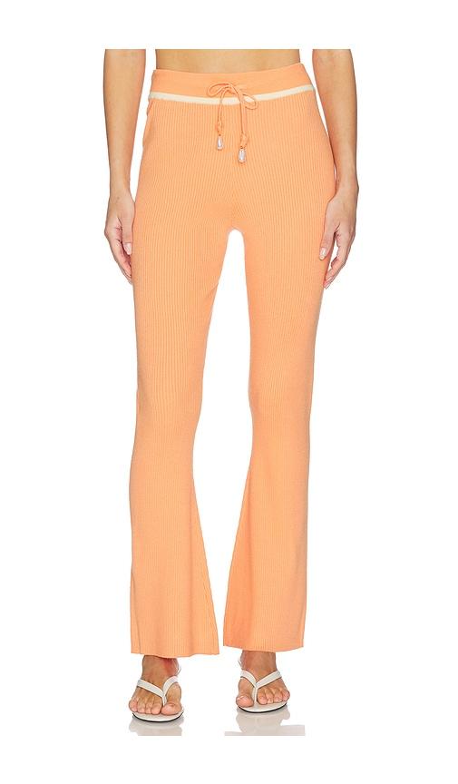la porte summer knit pant in coral. - size l (also in xs, s, m, xl)