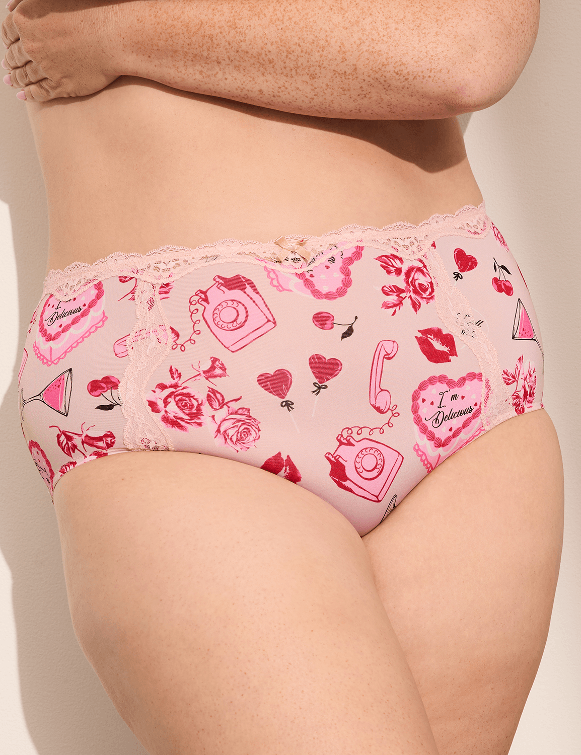 lace-trim full brief panty