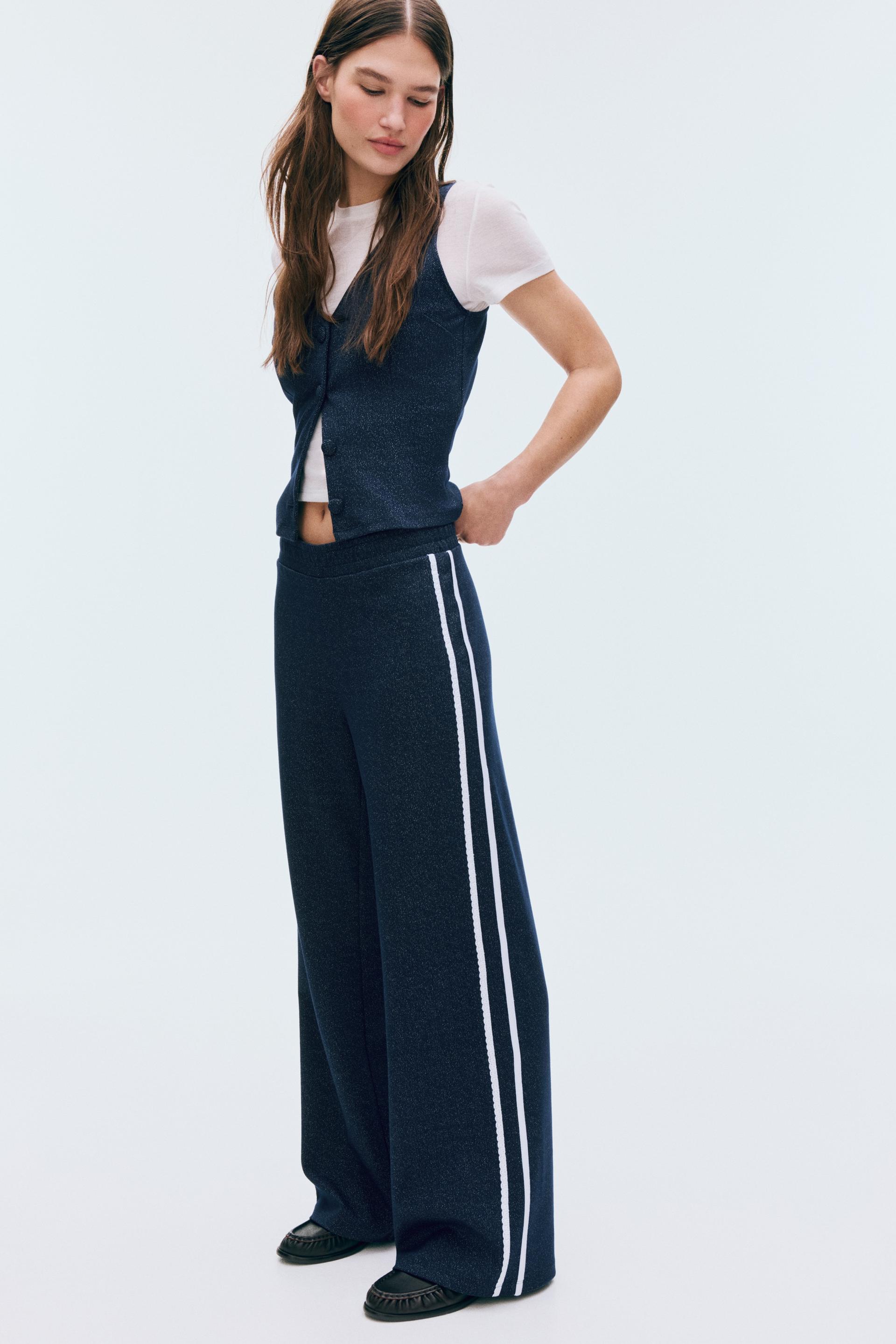 lace-trimmed jersey pants