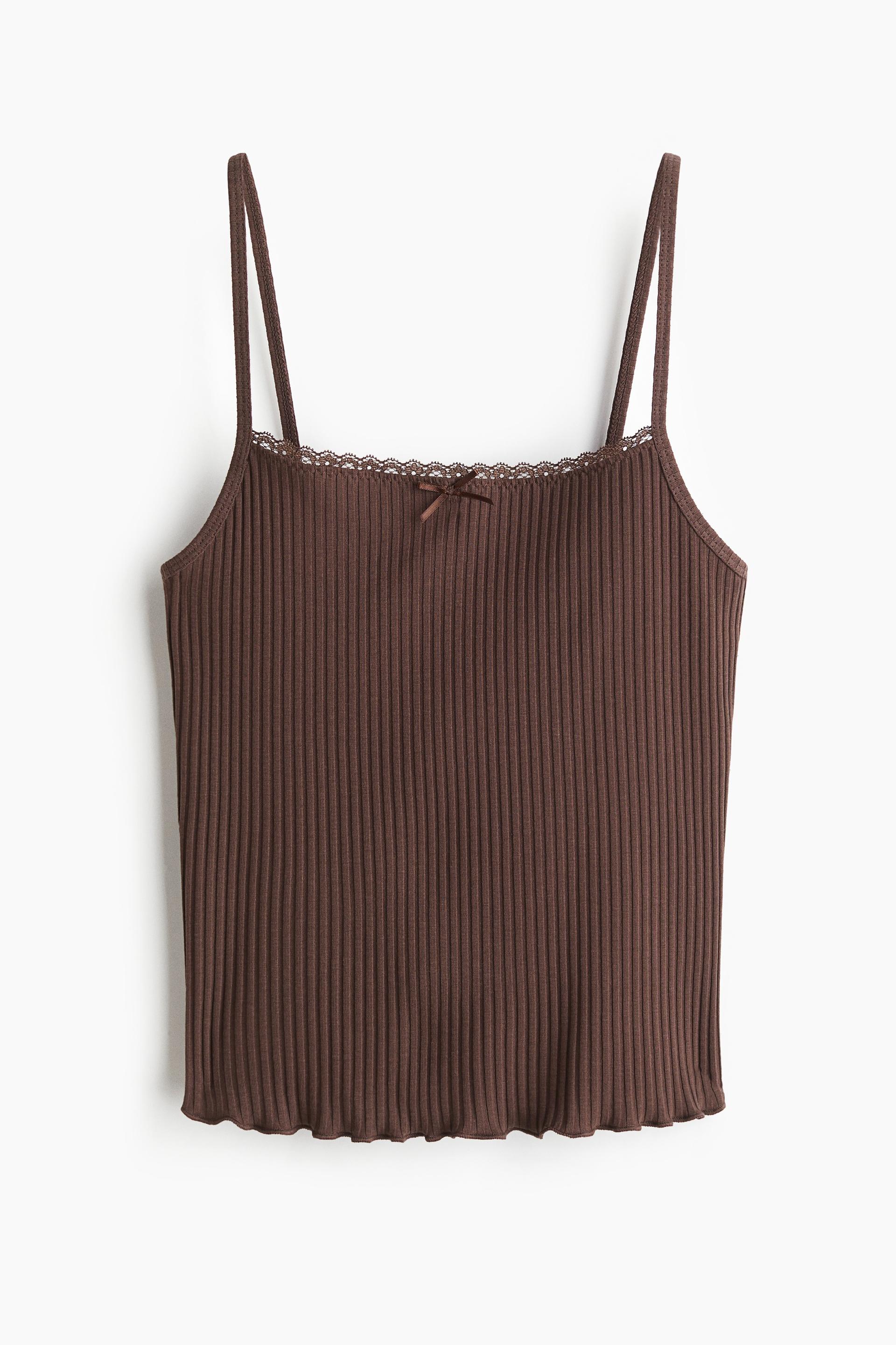 lace-trimmed strappy top