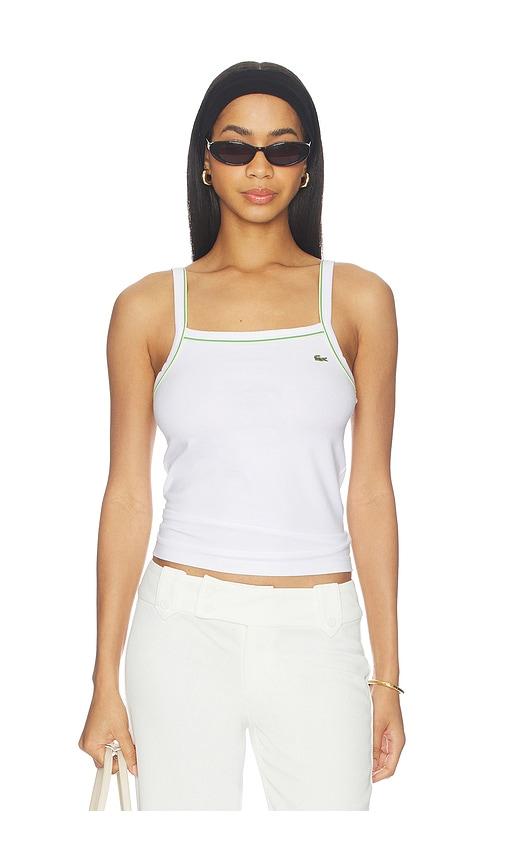 lacoste jersey tank in white. - size 40 (also in 42, 44)
