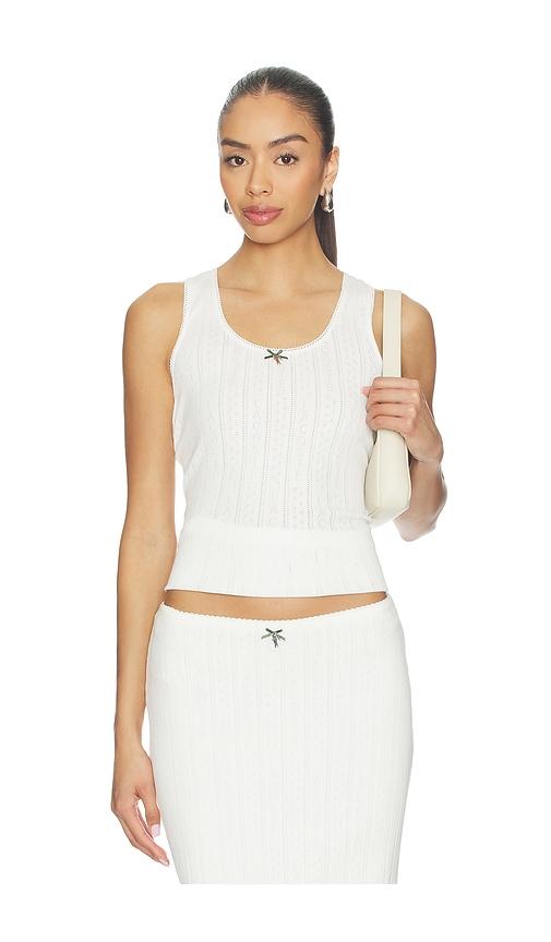 lacoste pointelle tank in white. - size 34 (also in 36, 38, 40, 42, 44)