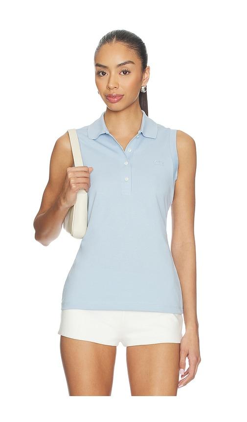 lacoste slim fit mini pique top in blue. - size 34 (also in 36, 38, 40, 42, 44)