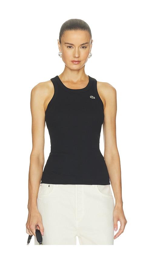 lacoste slim fit twill tank in black. - size 32 (also in 34, 36, 38, 40, 42, 44)