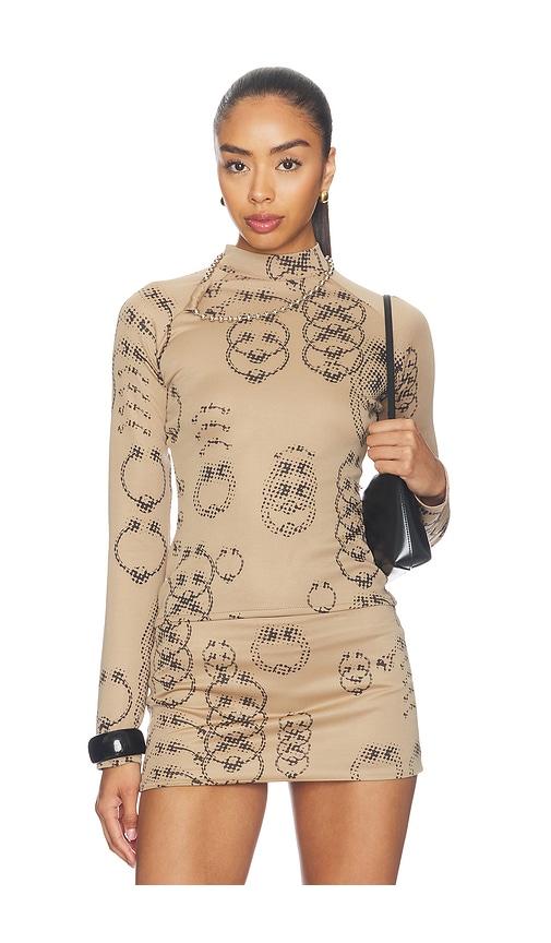lado bokuchava piercer turtleneck top in beige. - size l (also in xs, s, m)