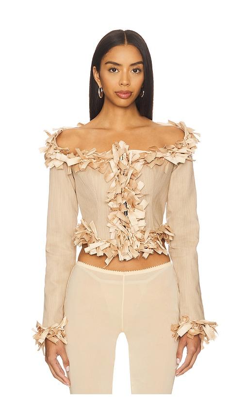 lado bokuchava tied venom top in beige. - size s (also in xs)