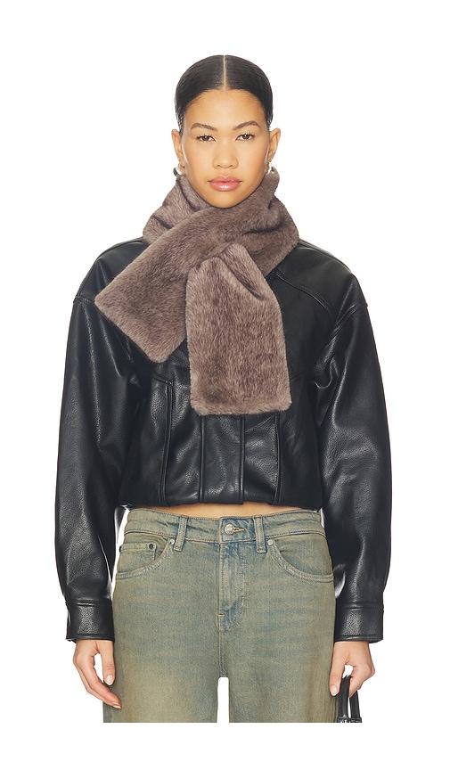 lamarque muse faux fur scarf in grey.