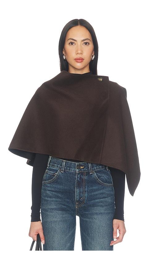 lamarque nezra poncho in chocolate.