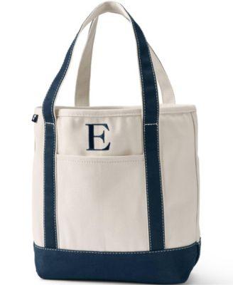 lands end pre monogrammed letter canvas tote bag