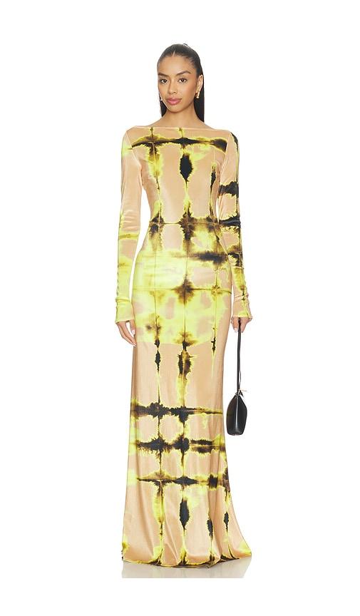 lapointe boatneck gown in nude. - size s (also in xs)