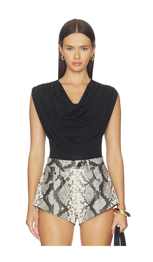lapointe cowl neck bodysuit in black. - size m (also in s, xs)