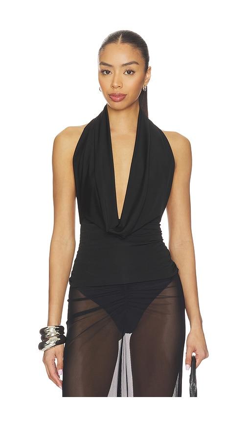 lapointe cowl neck top in black. - size l (also in m)