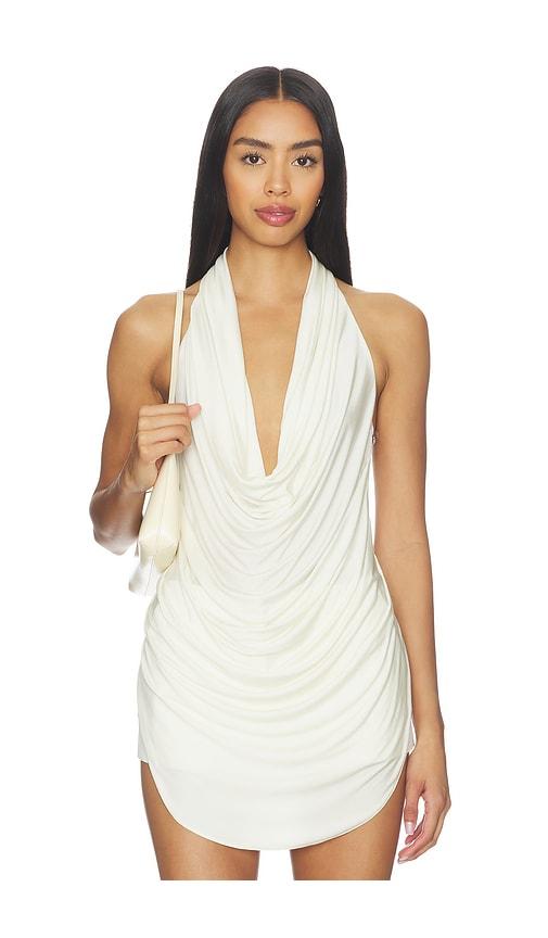 lapointe draped cowl neck top in cream. - size l (also in s, xs, m)