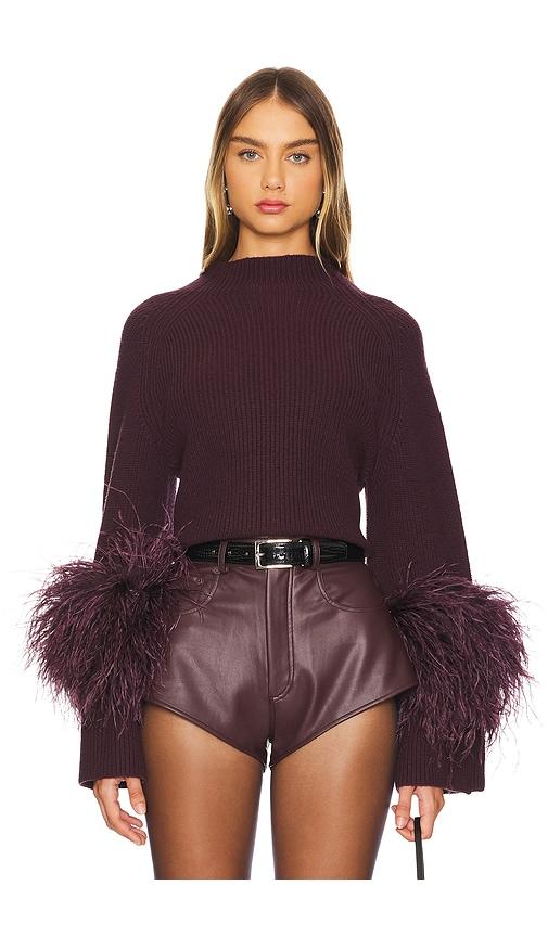 lapointe mock neck sweater in wine. - size l (also in xs)