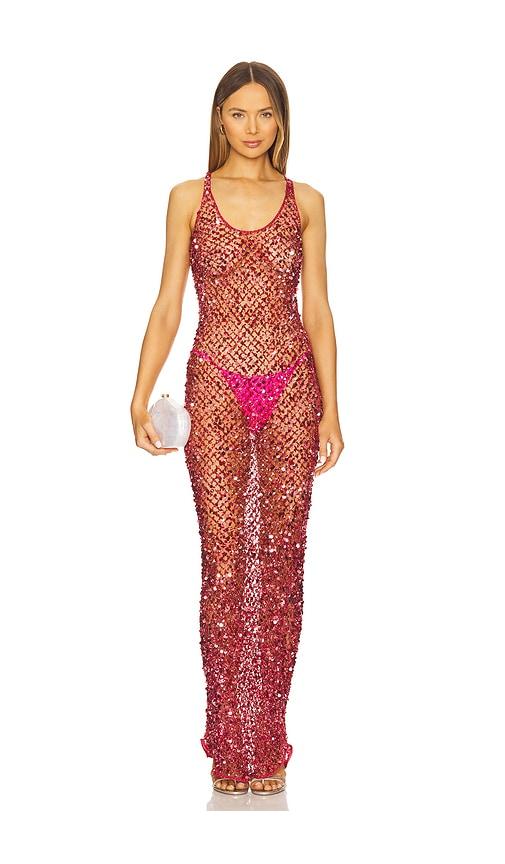 lapointe sequin tank gown in pink. - size 4 (also in 6)